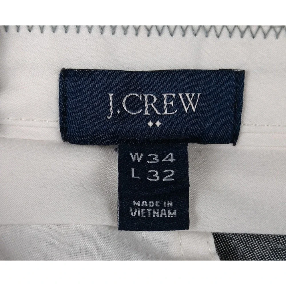 J. Crew Slim Bedford Chino Pants‎ Men Size 34x32 Gray Cotton Flat Front